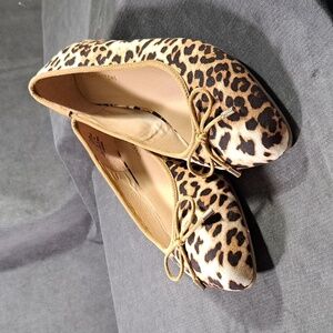 Penningtons Cheetah Print Extra Wide Width Ballet Flats NEW 11WW